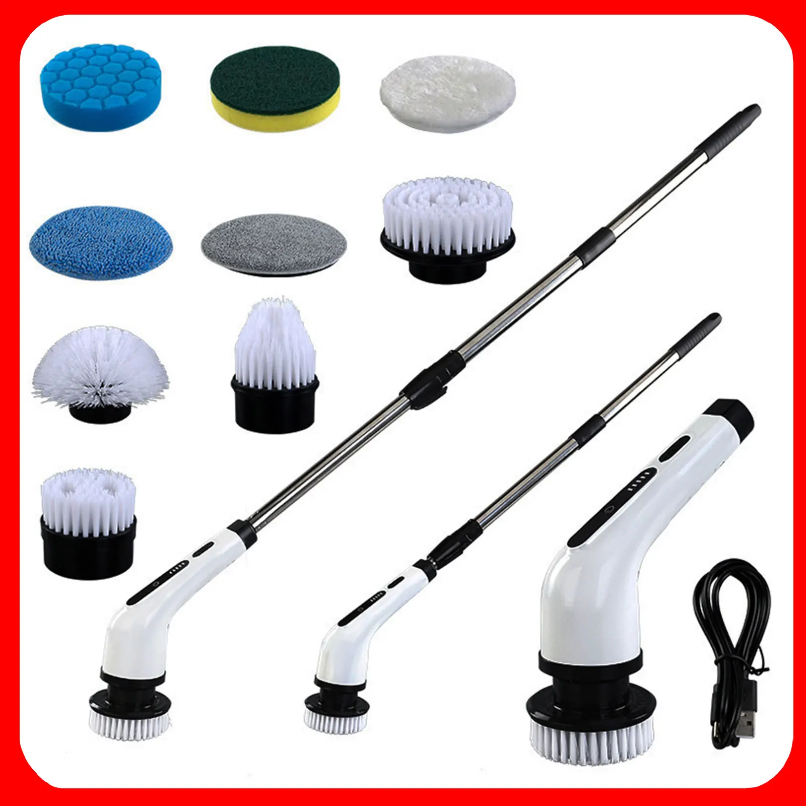 Elektryczna szczotka czyszcząca 9 w 1, 2000 mAh, narzędzie do czyszczenia domu